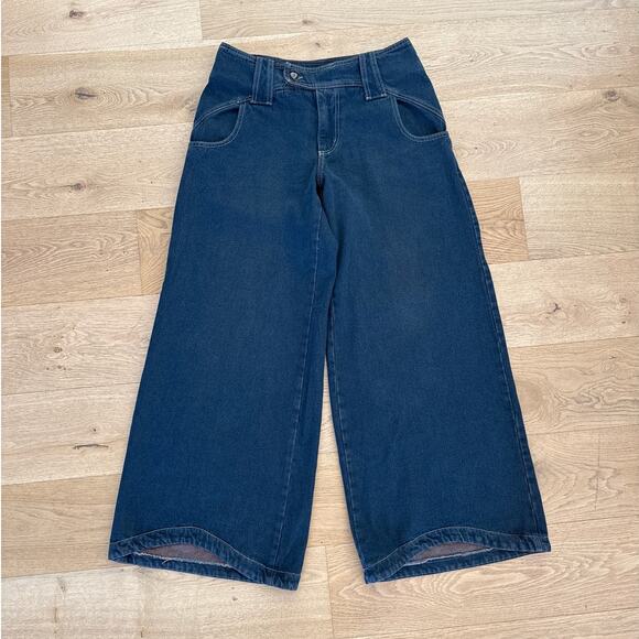 Bye Bambi - Barbie Wide Leg Baggy Jeans in Dark Wash Blue - Picture 1 of 7